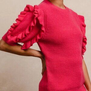 BiBi Ruffle Sleeve Ribbed‎ Sweater